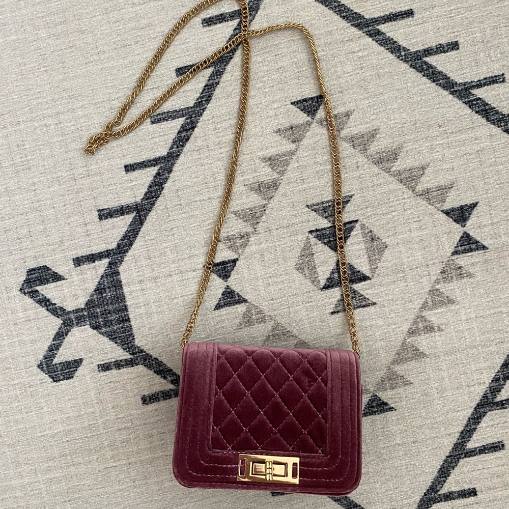 Olivia Miller Velvet Crossbody Mini Bag